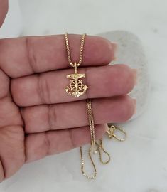 14k Gold Anchor Necklace, Tiny Anchor Necklace For Women, 14k Heavy Plated Gold, High Quality Anchor Necklace, Anchor 13mm, Box Chain 1mm #AnchorPendant #MinimalistCross #GoldAnchorNecklace #TinyNecklace #14kGoldAnchor #10kGoldAnchor #TinyAnchorNecklace #14kGoldJesus #JesusPendant #14kAnchorWomen 14k Gold Anchor Necklace Gift, 14k Gold Anchor Necklace As Gift, 14k Gold Anchor Shaped Jewelry Gift, Anchor Theme, Jesus Necklace, Anchor Jewelry, Tiny Necklace, Couples Gifts, Oak Forest