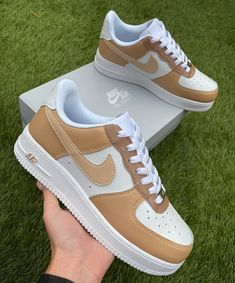 - Authentic, brand new in box. - 100% handmade to perfection.❤️ - Each pair is unique and one of a kind.🌷 - Waterproof and scratchproof.😊 Brown Custom Air Force 1, Παπούτσια Nike Free, Nike Shoes Women Fashion, Boty Nike, Nike Shoes Air Force, Nike Fashion Shoes, Preppy Shoes, Pretty Shoes Sneakers, Custom Air Force 1