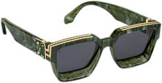 Luxury Wayfarer Glass Sunglasses, Luxury Green Wayfarer Sunglasses, Luxury Green Polarized Sunglasses, Luxury Green Sunglasses With Mirrored Lenses, Luxury Formal Square Frame Sunglasses, Luxury Square Frame Sunglasses For Formal Occasions, Luxury Glass Sunglasses For Formal Occasions, Elegant Green Rectangular Sunglasses, Luxury Green Sunglasses With Gradient Lenses