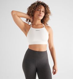 Uncomplicated training tools with intentional design for any athlete. Always simple, never easy. | NOBULL - High-Neck Sports Bra - White Intentional Design, High Neck Sports Bra, How High Are You, Athletic Gear, Training Gear, White Sports Bra, Sweat It Out, Training Tools, Handstand