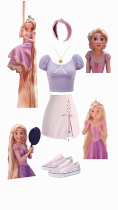 Cute Disney Clothes For Women, Rupunzle Inspired Outfit, Rapunzel Inspired Disney Outfit, Disney Princess Outfit Ideas Casual, Rapunzel Costume Ideas For Women, Simple Disney Character Outfits, Simple Disneybound Outfits, Rapunzel Halloween Outfit