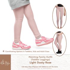 [ D E S I G N ] Kids Leggings | Kids Light Dusty Rose Leggings | Leggings for Girls and Toddlers | Kid Solid Color Leggings | Soft Fall Leggings | Matching Family Outfit --- [ A D D I T I O N A L * M A T C H I N G * F A M I L Y * O U T F I T S ] See additional matching family outfits for more https://www.etsy.com/shop/ellajoyca?section_id=39573848 --- Kid's Leggings These soft kids leggings with an elastic waistband are just perfect for active kiddos. The graphics will never lose their color int Casual Pink Footless Tights, Footless Pink Leggings For Spring, Pink Footless Leggings For Spring, Casual Pink Footless Leggings, Pink Full-length Tights For Spring, Pink Full Length Tights For Spring, Pink Casual Tights, Leggings For Girls, Color Leggings