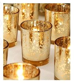 96 Gold, rose gold, Silver, Or Amber mercury votives value pack - Knot and Nest Designs 50th Anniversary Party, Glass Votive Holders, 50th Wedding Anniversary, Glass Votive, 50th Wedding, Votive Candle Holders, Decorations Ideas, Anniversary Parties, Votive Candles