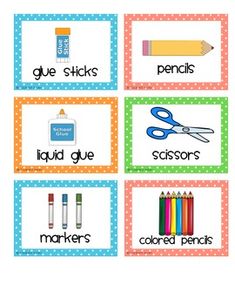 Use these cute polka dot supply labels to keep your classroom organized. Each label includes the name and a visual for the item. Labels included for:
gluesticks
pencils
liquid glue
scissors
markers 
colored pencils
crayons
post-its
highlighters
rulers
paintbrushes
paperclips
erasers
pens
dry erase markers
chalk
paper
tape
sharpeners
calculators
index cards
craft sticks
clothespins
tacks Craft Supply Labels, Classroom Labels Printables, Kids School Labels, Classroom Supply Labels, Classroom Organization Labels, Crayon Storage, Pencil Labels, Teacher Classroom Supplies, Classroom Supplies Labels