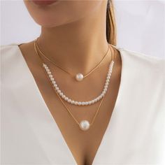 Women's Pearl Strand heart Necklaces - Hearts - Tecwwa Unique Pearl Necklace, Buckle Necklace, Simple Pearl Necklace, Vintage Pendant Necklace, Real Pearl Necklace, Pearl Gifts, Pearl Chain Necklace, Neck Accessories, Pearl Heart