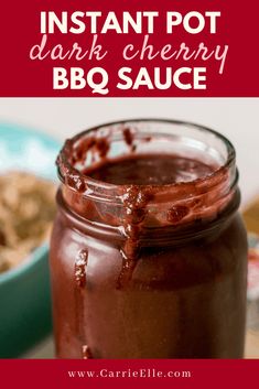 the cover of instant pot dark cherry bbq sauce