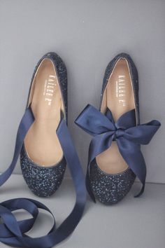 Bow Tie Women, Navy Blue Wedding Shoes, Glitter Wedding Shoes, Navy Wedding Shoes, Gold Wedding Shoes, Glitter Ballet Flats, Blue Rock, Blue Wedding Shoes, Glitter Flats