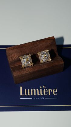 Square Diamond X Earrings by Lumiere Studio Design * Material: High Quality Solid 925 Sterling Silver * Finish: Sterling Silver ∙ 18K Gold * Featuring ~7mm CZ Diamond Studs | Sold as a pair O T H E R ∙ I N F O R M A T I O N * All items are nicely packaged ready to gift in elegant jewelry boxes. Our jewelry boxes are reusable and recyclable ♡ T U R N ∙ A R O U N D ∙ T I M E * All orders will be shipped within one business day. Fastest shipping guaranteed :) Thank you so much for visiting and hope Luxury Crystal Earrings For Pierced Ears As Gift, Formal White Jewelry With Screw Back, Yellow Gold Screw Back Wedding Earrings, Elegant Diamond White Screw Back Earrings, Luxury Screw Back Wedding Jewelry, Formal Cubic Zirconia Earrings With Screw Back, Yellow Gold Wedding Earrings With Screw Back, Wedding Earrings In Yellow Gold With Screw Back, Elegant Diamond White Jewelry With Screw Back