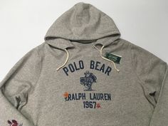 Polo Ralph Lauren Cowboy Bear Rooster Embroidery Stitch Fleece Sweatshirt Hoodie | eBay Ralph Lauren Cowboy, Polo Bear Ralph Lauren, Embroidery Stitch, Polo Bear, Fleece Sweatshirt, Grey Hoodie, Sweatshirt Hoodie, Fleece Hoodie, Embroidery Stitches