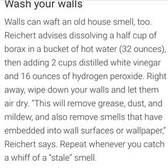 a text message describing how to wash your walls