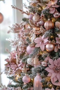 25+ Christmas Decor Ideas Color Pink for a Unique Holiday Rose Gold White And Silver Christmas Tree, Diy Pink Ornaments Christmas Trees, Pink Christmas Decorations Tree, Baby Pink Christmas Tree, Pink Aesthetic Christmas Tree, Romantic Christmas Decor, Green And Pink Christmas Decor, Pink And Brown Christmas, Christmas Room Decor Ideas Bedrooms