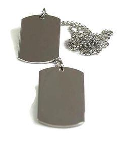 2 Silver Color Stainless Steel Dog Tag Pendant Necklace Military Style with ball chain - Samstagsandmore Military Necklace, Dog Tags Military, Dog Tag Pendant, Military Style, Dog Tag, Ball Chain, Military Fashion, Dog Tags, Dog Tag Necklace