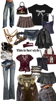 a collage of clothes and accessories with the words'this is her style '