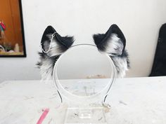 Wolfpup Faux fur ears  2.5" tall  Can move along the headband and are foldable Check my Instagram! @malaranashop for try-ons and more Faux Fur Ears, Wolf Pup, Oc Ideas, Cosplay Ideas, Black And Silver, Costume Accessories, Faux Fur