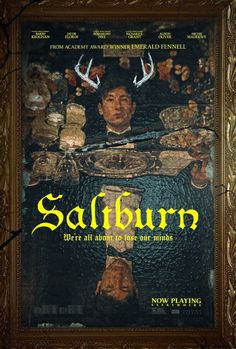 a movie poster for the film saffurn, starring two men with antlers on their heads