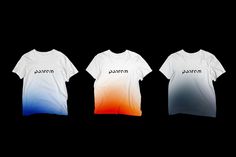 three t - shirts with different colors on them