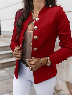 Slim Jacket, Lightweight Blazer, Long Coat Women, Red Blazer, Fall Coat, Vintage Blazer, Winter Jackets Women, Warm Jacket, Short Coat