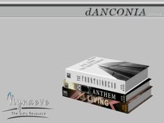 three books stacked on top of each other in front of a gray background with the words anagonia