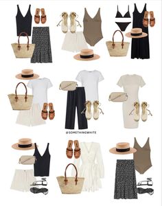 Parisian Summer Outfits 2023, Summer Everyday Outfits 2023, Spring Italian Outfits, Minimalist Summer Wardrobe, Mode Tips, Fashion Capsule Wardrobe, Travel Capsule, Beach Vacation Outfits