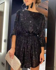 Lasaky - Luxurious Occasion Dress with Dazzling Embellishments 파티 드레스, Puff Long Sleeves, Sequin Party Dress, Mua Sắm, Sequin Mini, Sequin Mini Dress, Party Dresses For Women, Beaded Dress, Club Dresses