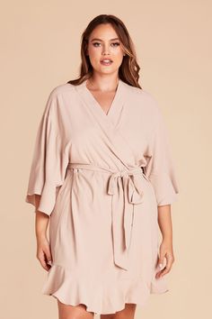 A romantic, ruffled bridesmaid robe in Taupe that's perfect for weddings, sleepovers and bachelorette parties. THE PERFECT GETTING-READY ROBE? ONE THAT YOU CAN GIFT YOUR BRIDESMAIDS EMBROIDERED WITH THEIR NAME! | Taupe Getting Ready Georgette Size XS/S | Birdy Grey Kenny Ruffle Robe Birdy Grey, Bridal Suite, Bridesmaid Robes, Bachelorette Parties, Birdy, A Romantic, Getting Ready, Bachelorette Party, Size Medium