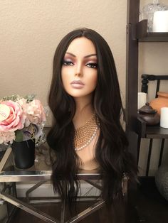 Length: 26 inches Style： wavy Color：dark brown Material: heat friendly fiber bang version： https://www.etsy.com/listing/892862740/26-dark-brown-wavy-wigs-synthetic?ref=shop_home_active_14&crt=1 Hi! Thanks for stopping by! We are the Little Wig Museum - our store might be little but our LOVE to wigs is big! Our beautiful vigorous wig is made from natural looking synthetic fiber which could hold its shape for long time using, with realistic looking scalp. The texture is light, soft without bei Dark Brown Wig, Chemo Wig, Wigs Glueless, Wig Party, Glueless Wigs, Lost Hair, Black Wig, Brown Wig, Real Human Hair