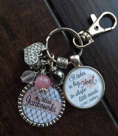 a key chain that has some charms on it