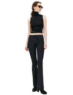 Marni black ribbed top material: 92% viscose 8% polyamide italy Black Ribbed Top, Ribbed Top, Black Rib, Womens Tank, Italy, Pants, Clothes, Black, Trousers