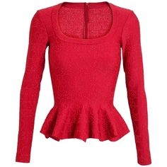 Alaia top . Mail color: ruby red.Tag Size: 42. Arabesque Motif featuring metallic embroidered sparkle textured pattern Top features scoop neck, concealed zip at back, flounced waist. W 31" Length: 21.5" Condition: Excellent. No visible signs of wear. Fabric: 45% Fleece Wool, 30% Viscose, 15% Nylon, 5% Polyester, 5% Elastodiene Made in Italy Retail price $2890 Photographed on mannequin size 6 US. FINAL SALE. COLOR OF THIS ITEM MIGHT SLIGHTLY BE DIFFERENT IN PERSON DUE TO CAMERA FLASHLIGHT OR DEVI Mail Color, Motif Arabesque, Poncho Blouse, 1st Dibs, Azzedine Alaia, Red Sparkle, Square Neck Top, Crop Top And Shorts, Round Neck Tops