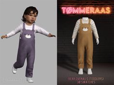 Bear Overalls for Toddlers (#68) - TØMMERAAS Bear Overalls, Toddler Cc Sims 4, Masculine Outfits, Feminine And Masculine, Sims 4 Download, The Sims 4 Download, Toddler Christmas, Maxis Match, Clothes Horse