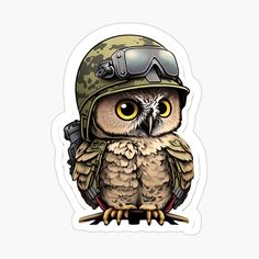 Get my art printed on awesome products. Support me at Redbubble #RBandME: https://www.redbubble.com/i/sticker/owl-wearing-military-suit-by-Gesik/143268814.EJUG5?asc=u Military Suit, Military Stickers, Animals Stickers, Make People Happy, Owl Stickers, Drawings Ideas, Owl Pictures, Bird Logos, Stick It