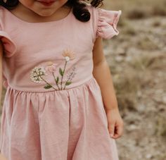 Keepsake hand embroidered cotton linen blend dress with back tie for toddler girl  * due to the handmade nature of this item there is a 2 week processing time* Design: Wild flower design hand drawn and hand embroidered by me. Thread colors can be changed! Ruffled sleeveless back with a bow knot. Stretch waistline . Comfortable dress, perfect for weddings, flower girl dress, , family photos or any other societal occasions  Fit: true to size Children's sizing available: 12m , 2T, 3T, 4T, 5T and 6 yrs Please type any design changes in personalization box. Care : does not wash well with others, hand wash with cold water and mild detergent.  Recommended spot clean, lay flat or hang dry  Due to the custom nature of this item, there are no refunds or exchanges. faith by letter is not responsible Dress Family Photos, Sage Blue, Cotton Linen Dresses, Thread Colors, Autumn Gifts, Bow Knot, Time Design, Wild Flower, Purple Orange