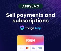 a purple and blue background with the words, sell payment and subs