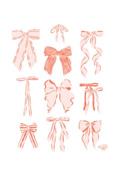 an image of bows and ribbons drawn on paper with marker pen by artist mark mcinney