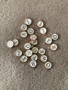 Add something personal to your charm bracelet with these gorgeous white and gold accented letter charms!! Alphabet Charms, Charms For Bracelets, Gold Letter, Letter Charms, Gold Letters, Charm Bracelets, Gold Accents, Alphabet, Jewelry Bracelets