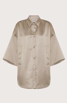 Description Seventy Venezia shirt-style overcoat featuring large flapped pockets and short loose sleeves. Loose Sleeves, Shirt Style, Product Description