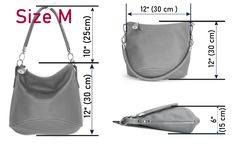 "I made this hobo bag of soft Italian pebbled leather of excellent quality in ivory. If you want to change the color, just select it in the menu when buying. This bag model exists in three sizes: L, M, S. Please select the size you want when buying. This soft comfortable bag has the average size ( M ). You can put in it all the things that every woman needs throughout the day. The soft form and two detachable handles (a short round handle and a long crossbody strap ) make this bag comfortable fo Versatile Hobo Bag For Daily Use With Silver-tone Hardware, Versatile Hobo Bag With Silver-tone Hardware For Daily Use, Yellow Leather Bag, Slouchy Hobo Bag, Blue Leather Bag, Casual Purse, Soft Leather Handbags, Round Handle, Hobo Purse