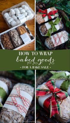 how to wrap baked goods for a bake sale - christmas gifts and treats in boxes