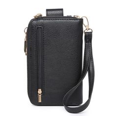 Cell Phone Crossbody is perfect when you just need a little something! This small crossbody is perfect to stash your phone, cards, and cash. Faux leather with a zip around closure, the gold-tone hardware adds a touch of class. The detachable shoulder strap and wrist band make it convenient to carry. Length: 4" Height: 6.5" Width: 1.5" Minimalist Organization, Cellphone Case, Keychain Clip, Cell Phone Purse, Wrist Band, Phone Purse, Crossbody Wallet, Small Crossbody, Purse Wallet