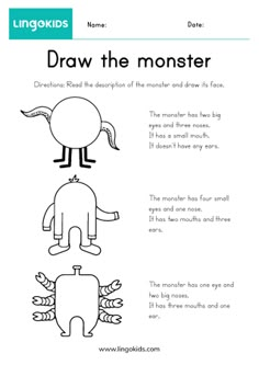 a cartoon character with the words draw the monster on it's back and side