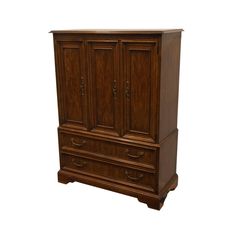 an armoire with two doors and drawers