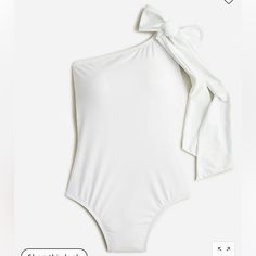 Jcrew Bow One-Shoulder One-Piece - White Size 14 Brand New With Tags Bow Swimsuit, Green One Piece, White One Piece, Pink One Piece, Floral One Piece Swimsuit, Floral One Piece, Blue Swimsuit, One Piece For Women, Black Ruffle