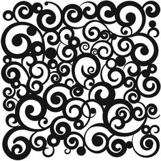 a black and white pattern with swirls in the middle, on an iphone screen