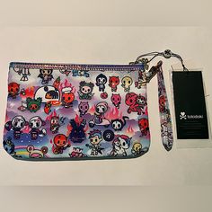 Tokidoki 2022 Spring Wristlet. Nwt Measurements In Photos. Trendy Pouch Wristlet, Trendy Wristlet With Zipper Closure For Gift, Trendy Wristlet With Zipper Closure As Gift, Multicolor Wristlet With Zipper Closure As Gift, Trendy Multicolor Wristlet With Wrist Strap, What In My Bag, Wristlets, Color Purple, Clutches