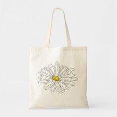 a tote bag with a flower drawn on it