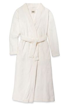 Long Sleeve Robe With Tie Waist For Lounging, Long Sleeve Sleep Robe With Tie Waist, Long Sleeve Tie Waist Sleep Robe, Cozy Relaxed-fit Robe For Daywear, Long Loungewear Robe With Tie Waist, Long Robe With Tie Waist For Loungewear, Cream Long Sleeve Sleep Robe, Cream Long Sleeve Robe For Sleep, White Tie Waist Long Sleeve Robe