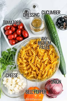 the ingredients needed to make this pasta dish