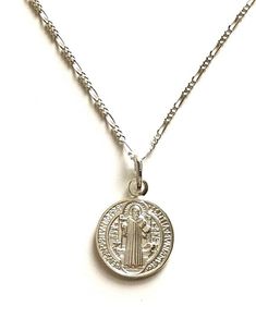 "925 STERLING SILVER SAINT BENEDICT NECKLACE 20\" LONG... FOR GOOD LUCK ,PROSPERITY AND PROTECTION. MADE IN ITALY-BEST QUALITY PENDANT : 24 mm X 15 mm CADENA DE SAN BENITO EN 925 PLATA ESTERLINA 20\" LARGO .. PARA PROSPERIDAD, BUENA SUERTE Y PROTECCION. HECHO EN ITALIA-MEJOR CALIDAD DIJE: 24 mm X 15 mm" Good Luck Bracelet, Saint Benedict, For Good Luck, Pompano Beach, Evil Eye Pendant, Coin Jewelry, Evil Eye Necklace, Eye Necklace, Good Luck