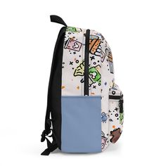 Your Disney Park bag just got a little bit sweeter! This backpack is durable and waterproof, but also lightweight. .: 100% polyester.: Lightweight and waterproof.: Adjustable shoulder straps.: 18 inches x 12 inches x 5 inches.: Assembled in the USA from globally sourced parts Casual Bags With Cartoon Print For Back To School, Casual Cartoon Print Bags For Back To School, Casual Back To School Bag With Cartoon Print, Multicolor Character Print Travel Bag, White Cartoon Backpack For Everyday Use, White Cartoon Print Bags For Back To School, Multicolor Character Print Backpack, Casual Backpack With Cartoon Print For Back To School, Cartoon Print Travel Bag For Back To School