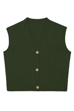 Discover our sleeveless Esther cardigan inspired by our iconic Matilda cardigan. Its plunging V-neck and straight cut will bring elegance and sophistication to your summer outfits. Stole Scarf, Sleeveless Cardigan, Green Forest, Union Made, Cardigan Top, Lund, Shirt And Pants, Khaki Green, Spring Collection